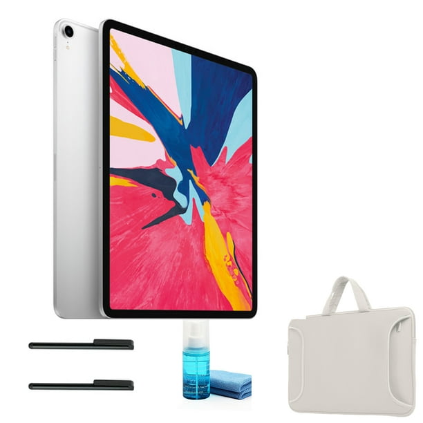 Apple iPad Pro 12,9 pouces (fin 2018, 1 To, Wi-Fi + 4G LTE, argent) avec  étui blanc (boîte neuve ouverte) 