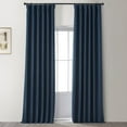 thumbnail image 2 of Signature Voyager Blue Faux Linen Blackout Curtain (1 Panel), Voyager Blue, 50W X 120L, 2 of 6