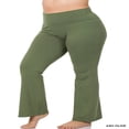 thumbnail image 3 of SNNROO Womens & Plus Stretch Cotton Fold-Over High Waist Bootcut Workout Flared Yoga Pants, 3 of 4