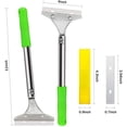 thumbnail image 3 of 4 Inch Razor Blade Scraper Tool Tile Paint Scraper Floor Wall Paper Removal Smoothing Scraper with 10 Pieces Replacement Blades for Removing Wallpaper, Sticker Glue Floor Adhesive 2 Pieces (Green), 3 of 7