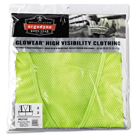 

GloWear 8210Z Class 2 Economy Vest Polyester Mesh Zipper Closure 2X-Large to 3X-Large Lime | Bundle of 10 Each