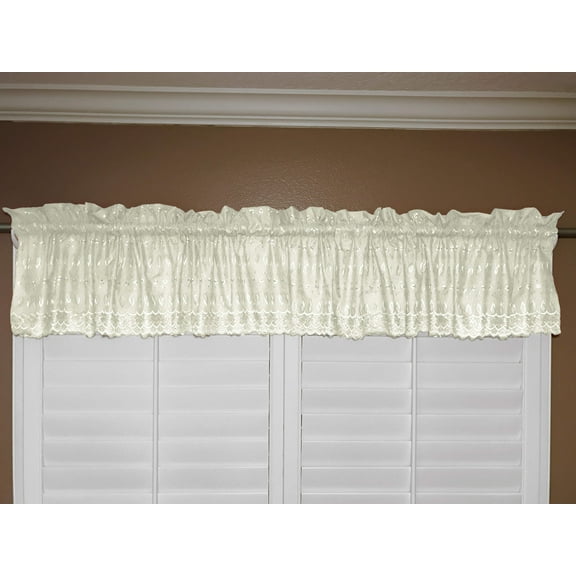 cotton eyelet window valance 58 wide ivory