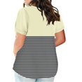 thumbnail image 3 of PEZHADA Plus Size Femmes Shorts Plus Size Tops pour Femmes V-Cou Blouse Décontractée Été Blouse à Manches Courtes Plus Size Femmes Blouses, 3 of 7
