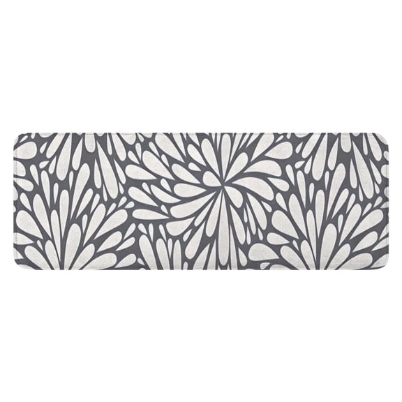 Light Dark Floral Burst Pattern Kitchen Rug Mat,Kitchen Runner Rugs Non Skid Washable,Decorative Kitchen Floor Mats for Kitchen,Sink,Laundry,17"x47.2"