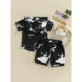 thumbnail image 4 of aturustex 2 Pcs Infant Pants Outfit Boys Contrast Color Short Sleeve Hooded Pullover + Drawstring Shorts, 4 of 8