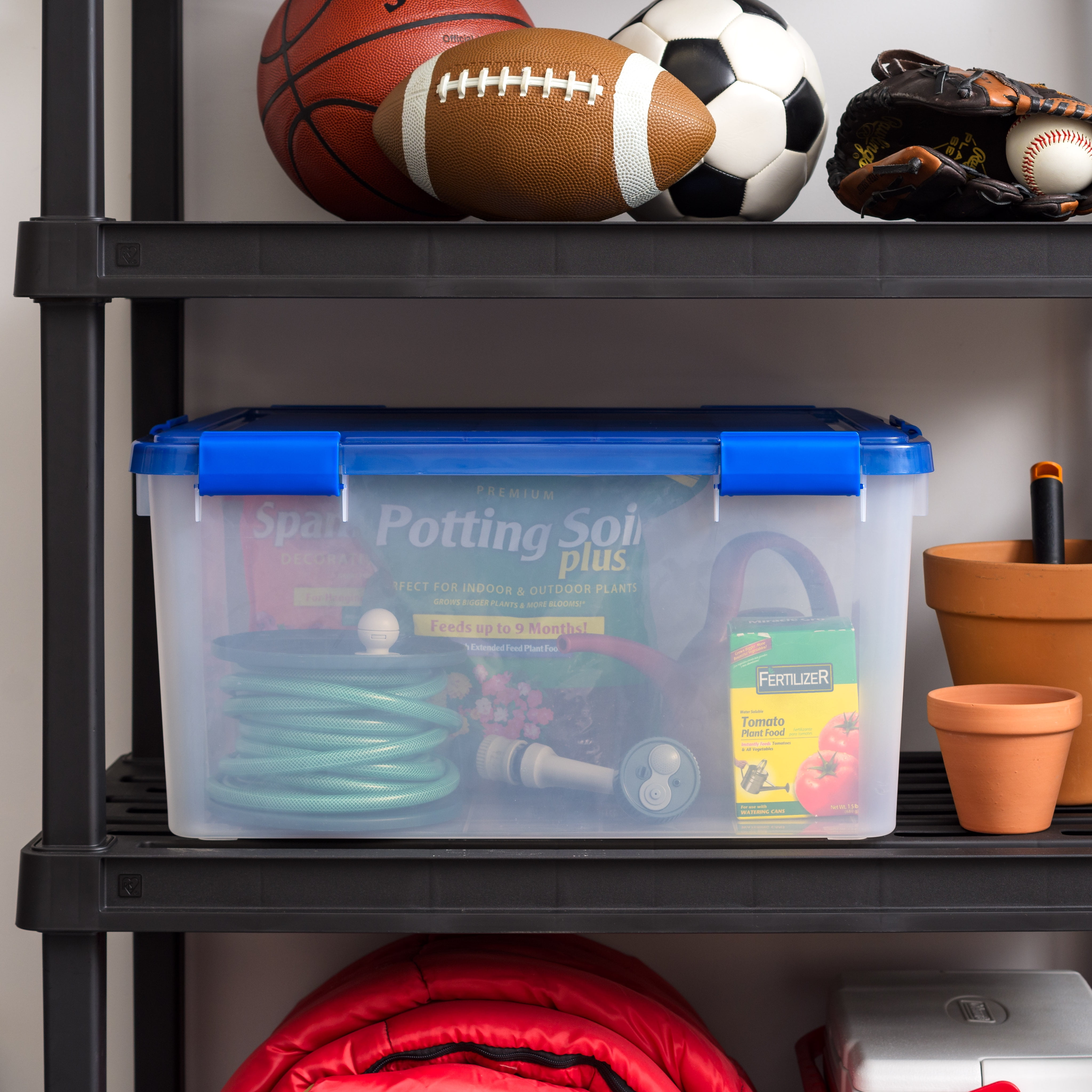IRIS USA 62 Qt. Plastic Storage Bins with Sealed Lids, Clear Gasket Box, Airtight Containers 3Pk