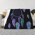 thumbnail image 1 of Balery Dreamcatcher With Colorful Feathers Manta de Franela con Dibujo, Lujo Ultra Suave y Cálido, Antipelusa y Resistente a las Arrugas para Cama, Sofá, Camping -50"x40", 1 of 5
