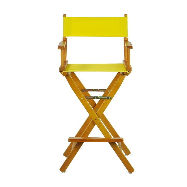 Casual Home 30" Director's Chair Honey Oak Frame-with Yellow Canvas, Bar Height