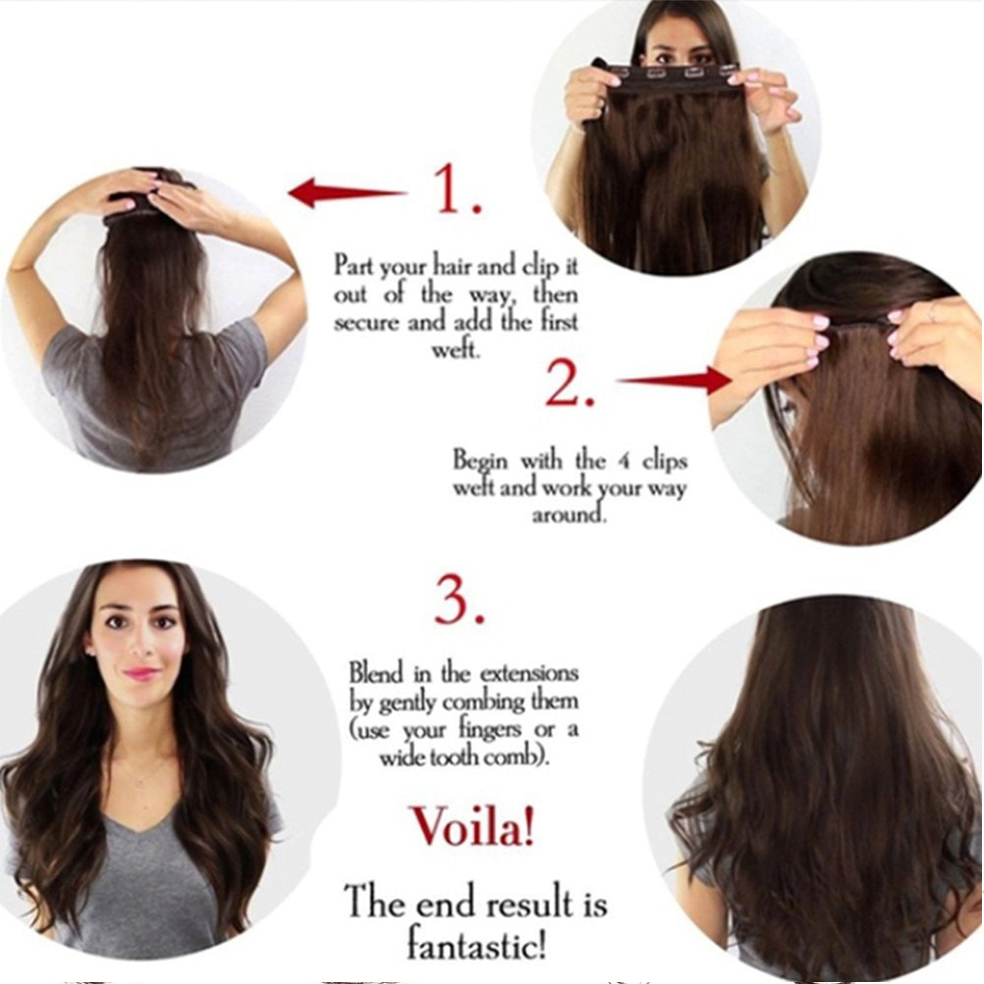 Xl-Kang 23"(60cm) Longest Straight Natural Black Full Head One Piece 5 Clips Clip in Hair Extensions for Lady Women