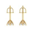 thumbnail image 4 of Clara Pucci 1Ct Synthetic White Sapphire Round Cut VVS1 Screw Back Stud 14k Solid hypoallergenic Gold Designer Earrings For April, 4 of 7