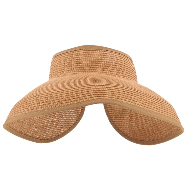KAKOWELY Sombrero de playa para mujer, sombrero de visera vacía, sombrero de paja de verano, sombrero de ala ancha para el sol