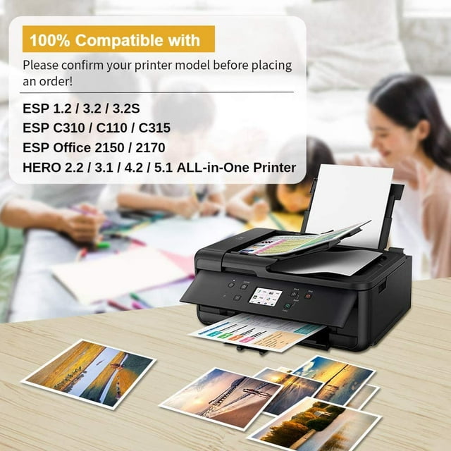 TacTink Compatible avec Kodak 30 30TG ESP C315 C310 Cartouches d'Encre Lot de 6, Rendement Élevé Compatible avec Kodak ESP 3.2