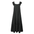 thumbnail image 3 of Plus Size Dress For Women Casual Loose Bohemian Flared Sundress Polka Dot Dresses Ruffled Strap Long Maxi Summer Beach Swing Dress, 3 of 3