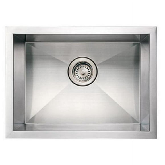 Whitehaus Collection Alfi Trade WHNCM2015 20 in. Noahs Collection commercial single bowl undermount sink- Brushed Stainless Steel