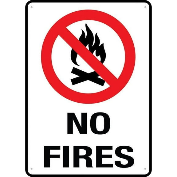 No Fires Outdoor, Uv Printed Rust Free Aluminum 12 X 8 In,Yard Sign For Home, Business, Driveway Alert