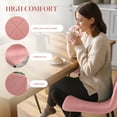 thumbnail image 4 of HOMCOM Dining Chairs Set of 4, Kitchen Chair with Metal Legs, Pink, 4 of 10