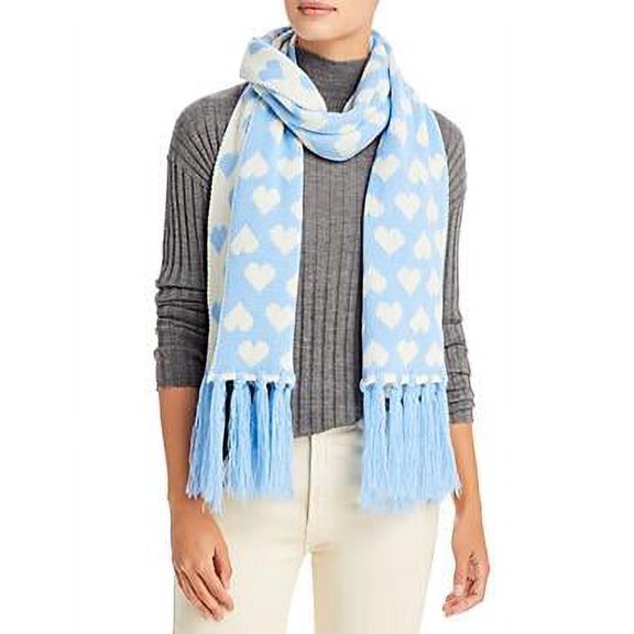 MSRP $88 Aqua Heart Jacquard Scarf Blue Size OSFA