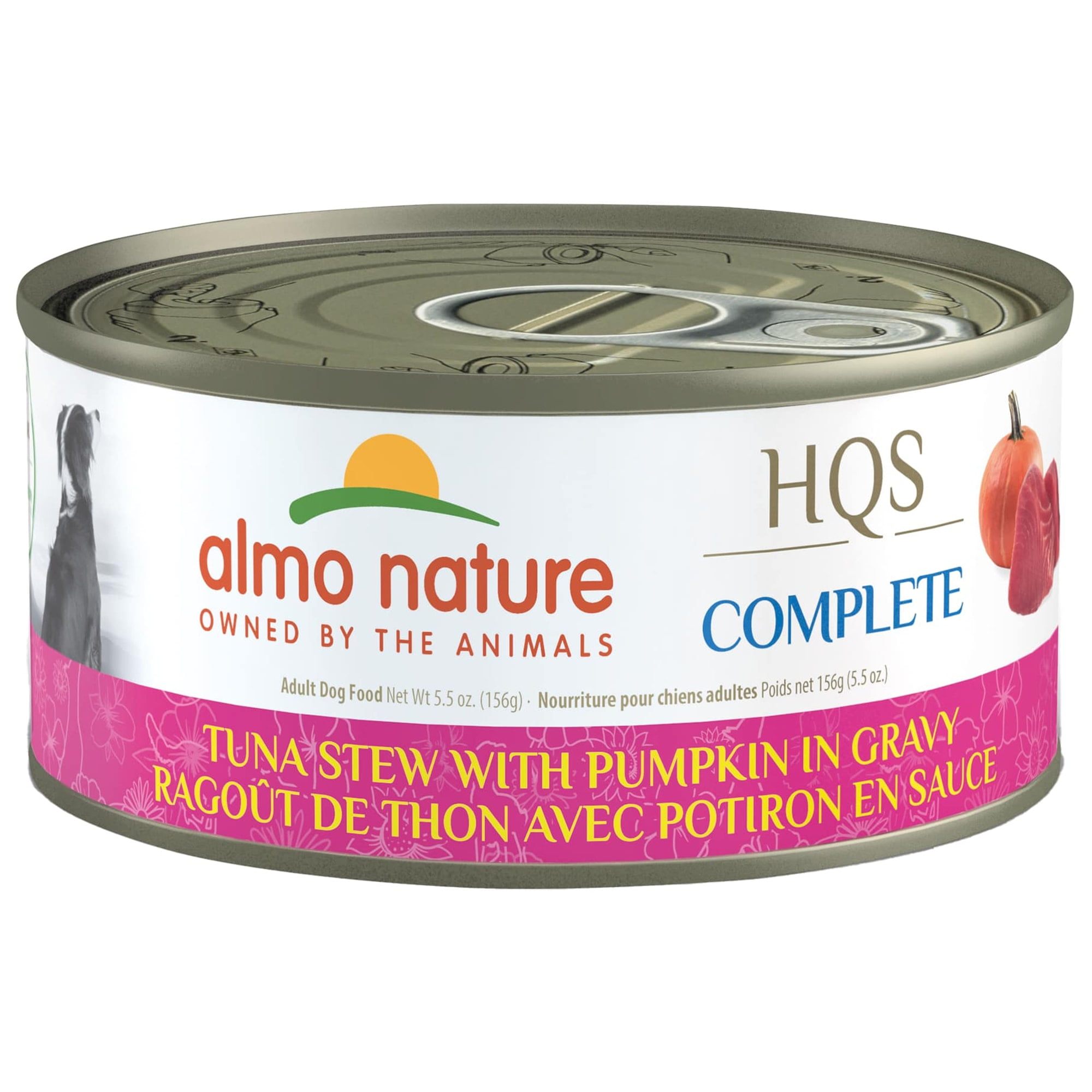 Almo Nature: HQS Complete Dog 12 Pack: Tuna Stew With Pumpkin In Gravy - 5.5 oz Cans, Adult Dog Canned Wet Food, Daily Meal, Grain Free
