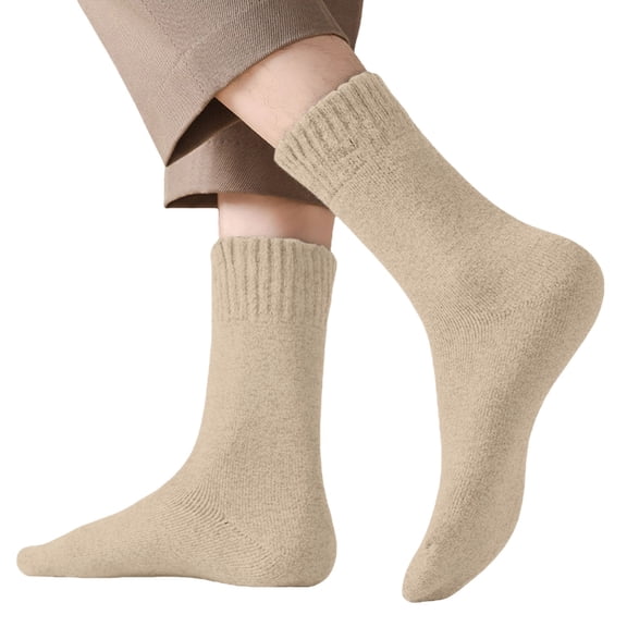 Wipya Wool Blend Cushioned Ankle Socks For Women Thermal Soft Breathable Everyday Comfort Low Cut Casual Socks SizeBeige