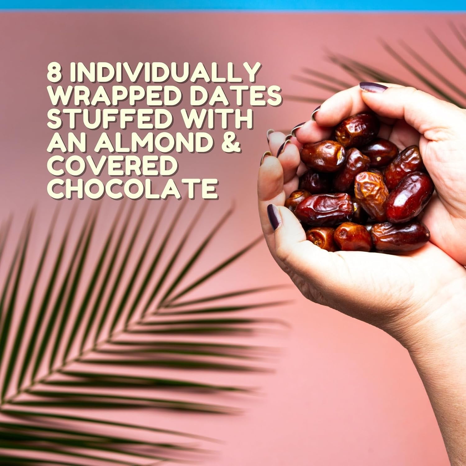 Kitchen & Love Dark Chocolate Almond Stuffed Dates 3.5 oz (Pack of 8)