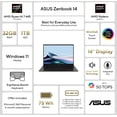 thumbnail image 2 of ASUS Zenbook 14 14” WUXGA OLED Touch Screen Laptop, Copilot+ PC, AMD Ryzen AI 7 445, AMD Radeon Graphics, 32GB RAM, 1TB SSD,3 Months of Microsoft 365 Personal Included,Jade Black, 2 of 13