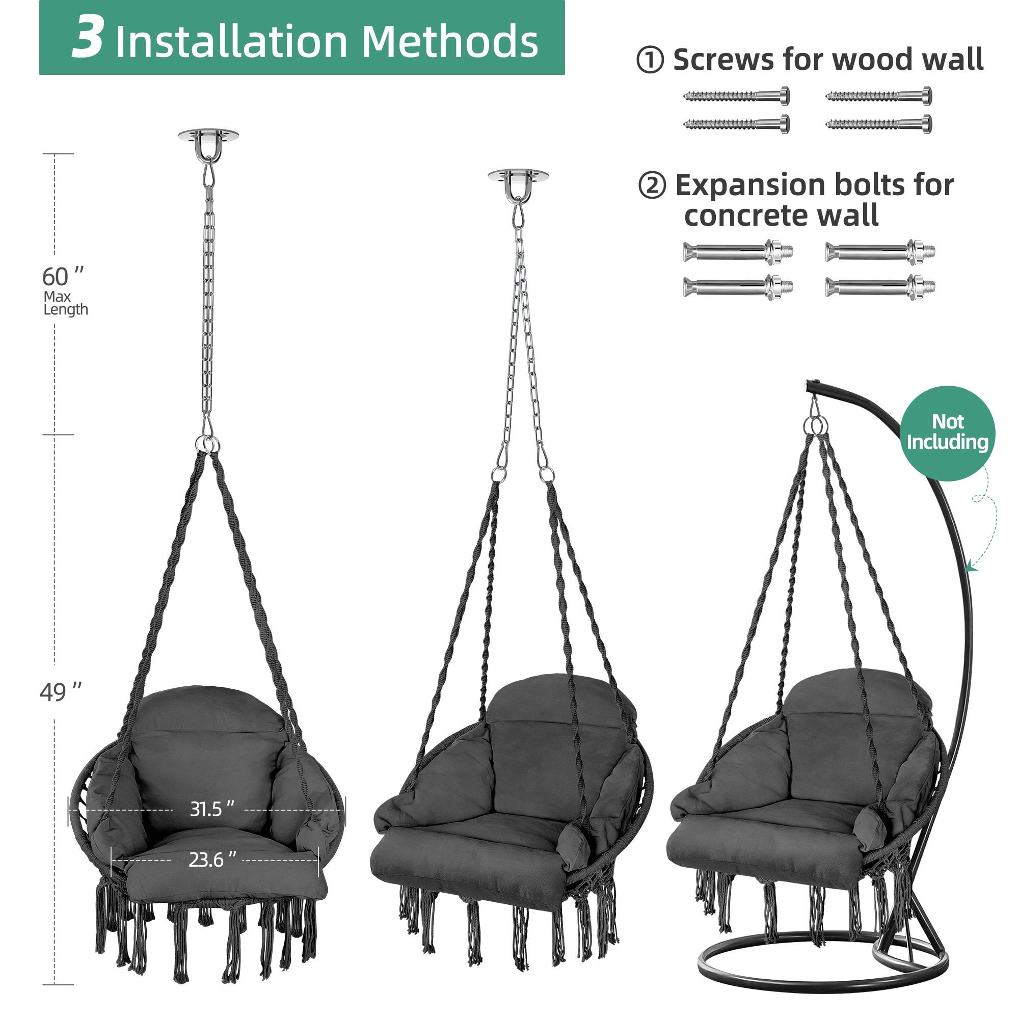 Installing a hanging outlet chair