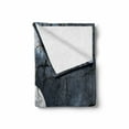 thumbnail image 2 of Forest Soft Flannel Fleece Throw Blanket, Full Moon at Night in Forest Winter Time Dramatic Days Lunar Photo, Cozy Plush for Indoor and Outdoor Use, 70" x 90", Blue Black Yellow, by Ambesonne, 2 of 6