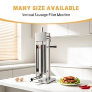 Hakka 7L/15lb Stainless Steel Vertical Sausage Stuffer, 2-Speed Manual Meat Filler with 4 Stuffing Nozzles