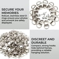 thumbnail image 2 of czcpp-Small D Rings Frame Hooks for Picture Hanging - 80 Pieces D Ring Picture Hangers for Frames and Canvas - Stainless Steel Frame Bracket Hanger with 80 Screws for Hard Walls, 2 of 4