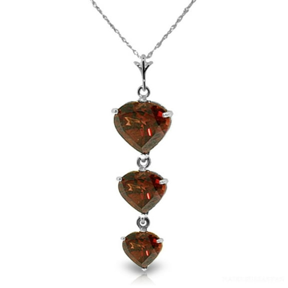Galaxy Gold GG 14K White Gold Garnet Heart Necklace - January Birthstone - Passion & Protection - 16" to 24" - Fine Jewelry for Women