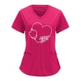 thumbnail image 1 of Snoarin Summer Plus Size Tops for Women V-neck Solid Color Overalls Partial Positioning Printing Short Sleeve Working Uniform Tops Work Uniforms for Women on Clearance, 1 of 6