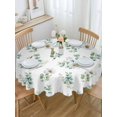 thumbnail image 5 of Summer Daisy Round Tablecloth 54 inches Watercolor Eucalyptus Leaf Flower Farmhouses Waterproof Oil-Proof Table Cloth Round Table Cover for Holiday Party Picnic Dinner Decor Indoor and Outdoor Use, 5 of 9