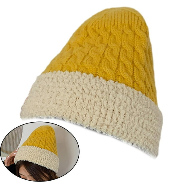 Gorro de , sombreros térmicos s suaves para mujer, resistente al viento, resistente al frío, elegante, de protección - Amarillo