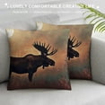 thumbnail image 3 of Orinice Moose Grass Trees Graphic Decorative Throw Pillow Cover for Home Couch Living Room Bed Sofa 20x20in, 3 of 5