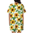 thumbnail image 4 of Womens Pajama Sets With Pocket, sunflowers leaf cute Aesthetic Lounge Sets Short Sleeve Sleepwear PJ Sets for Women, 4 of 6