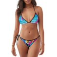 thumbnail image 1 of Bingfone Tropical Flamingo Summer Print Women's Bikini Set, Bikini Two-piece Set - High Elastic Strap Style, Beach Pool Swimsuit - Removable Chest Pad, 1 of 6