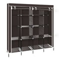 thumbnail image 6 of Veryke 67" Clothes Closet, Portable Wardrobe Clothes Storage Rack with 12 Shelves 4 Side Pockets - Dark Brown, 6 of 7
