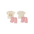 thumbnail image 2 of BemeyourBBs Baby Boy Girls First Birthday Outfit Wild One Years Old Birthday Summer Clothes Short Sleeve Letters Zoo Animals Print T Shirt Tops and Elastic Waist Pockets Shorts Set, 2 of 9