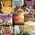 Personalized Glitter Cake Topper Happy Birthday Party Cake Decoration ...