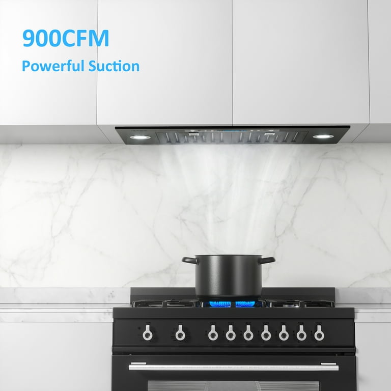 IKTCH Range Hood 30 Inch Built-in/Insert Range Hood Insert 900 CFM