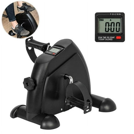 Oufan Mini Exercise Bike, Under Desk Bike Pedal Exerciser Portable Foot Cycle Arm & Leg Peddler Machine with LCD Screen Displays