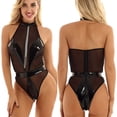 thumbnail image 2 of NECHOLOGY Ropa Interior Mujer Adulto Lencería Mujer Erótica Xl Body de lencería de peluche de piel sintética con cuello en V para mujer Negro Grande, 2 of 7
