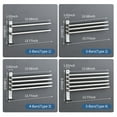 thumbnail image 2 of Swivel Out Towel Racks with Hooks 2-Bars Foldable Arms Bath Towel Hanger Wall Mount Towel, 2 of 8