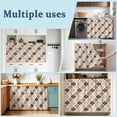 thumbnail image 6 of Ombre Brown Geometric Plaid Retro Abstract Morocco Gingham Sink Skirt 11"W x 13"L,Dustproof Under Sink Curtain Skirt for Bathroom Kitchen,Adhesive Short Curtain Vanity Cover for Laundry Closet, 6 of 8
