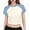 Blue, variant on Annhoo Summer Women Blouses Color Block Basic Short Sleeve T Shirt Casual Crew Neck Trendy Crop Top