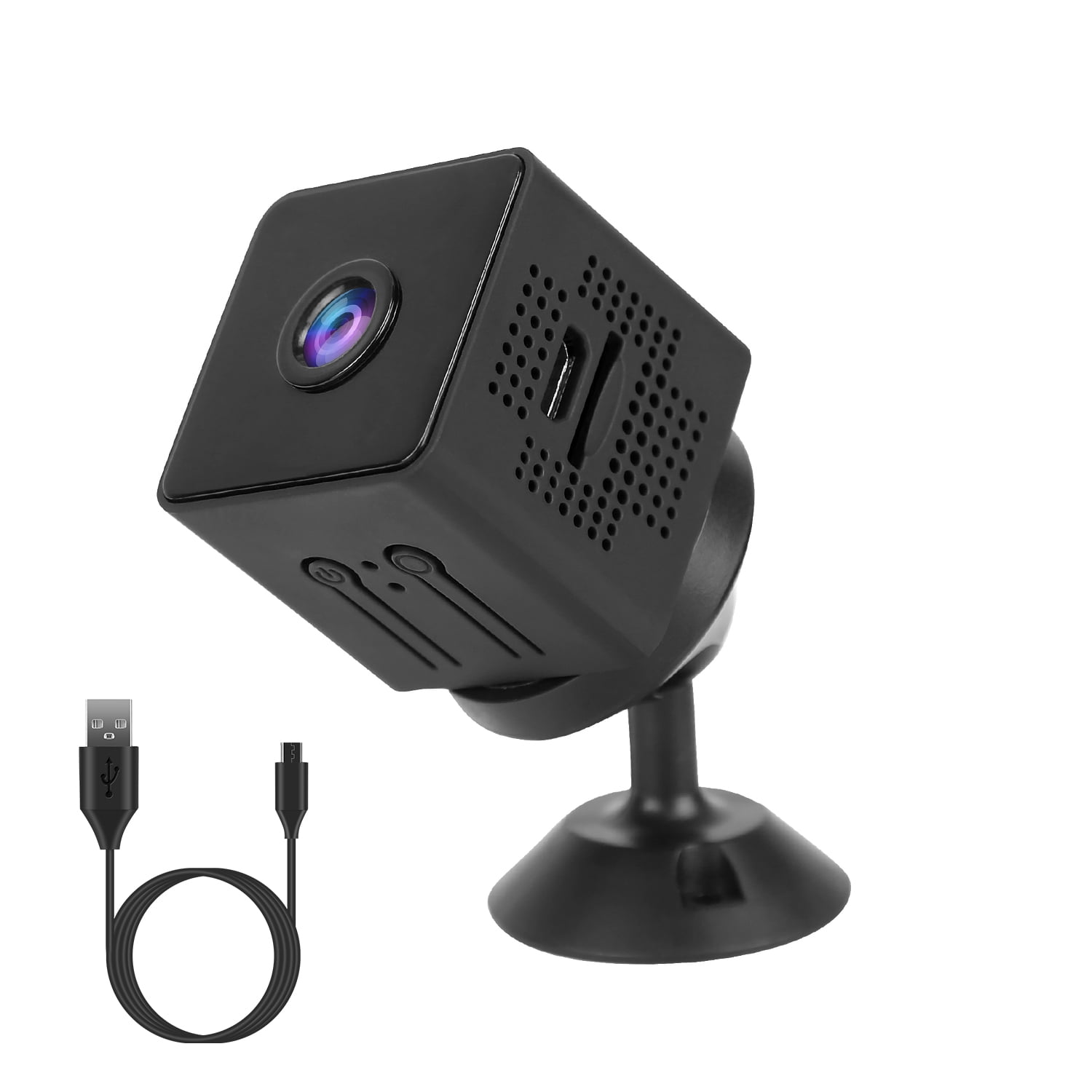 Mini Security Camera, TeqHome Compact Camera 2.4G WiFi 1080p HD Video Night Vision PIR Motion Detection Works with App Control–for Pet Baby Monitor Black