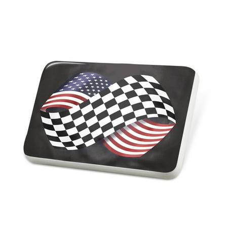 Porcelein Pin Friendship Flags USA and Race ckecker Lapel Badge – NEONBLOND