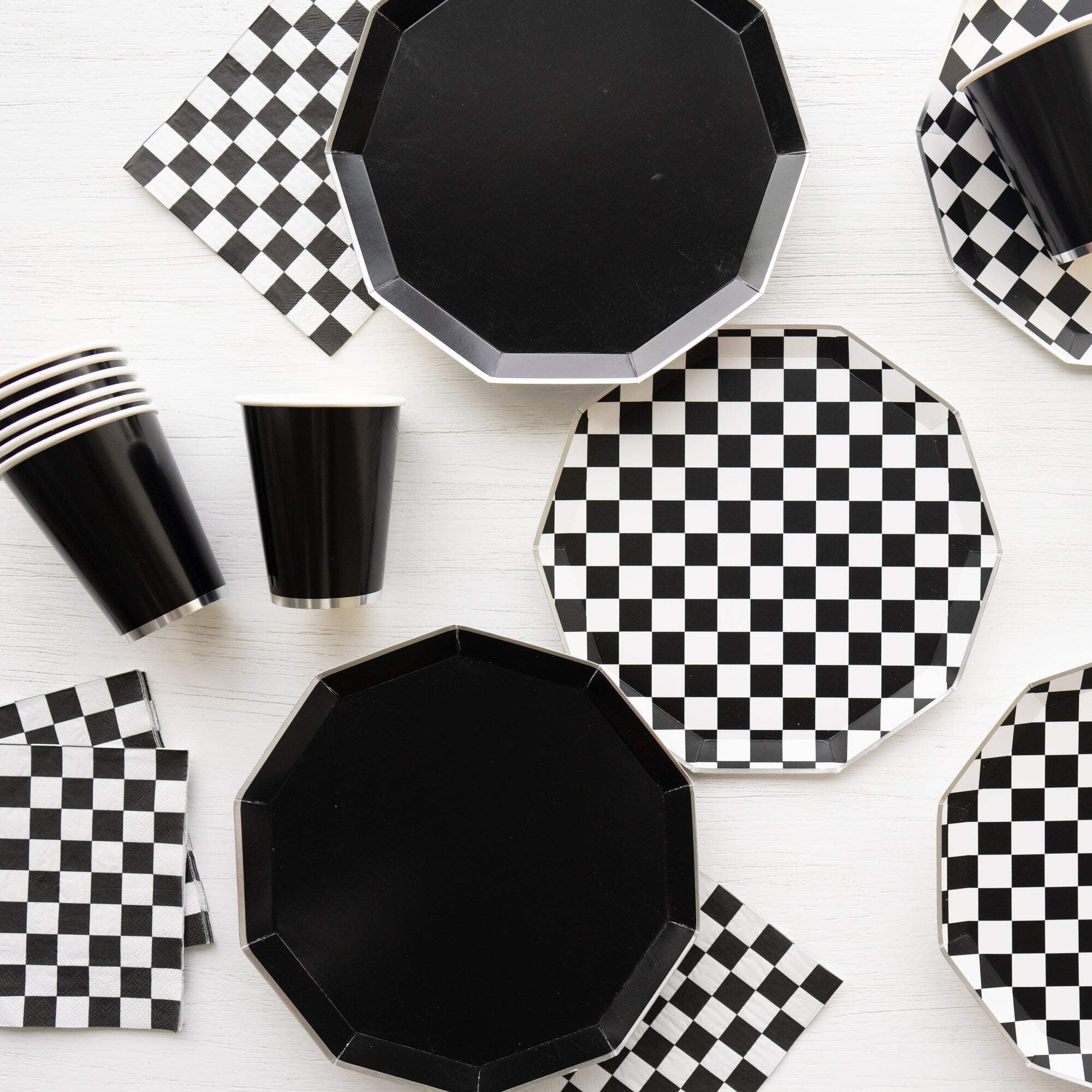Bonjour Fête Checker Paper Napkins - Thumbnail 3