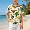 thumbnail image 7 of Ulanda Boys Hawaiian Shirts Novelty Printed Funky Short Sleeve Button Down Shirt Kids Aloha Luau Shirt 7-14T (Green, 11-12 Years), 7 of 7