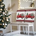 thumbnail image 3 of Christmas Truck Chair Covers Set of 1 Farm Cow Pine Tree Snowing Red Black Plaid Chair Back Covers Stretch Removable Washable Slipcovers Protector for Dining Room Kitchen Party Decor, 3 of 5